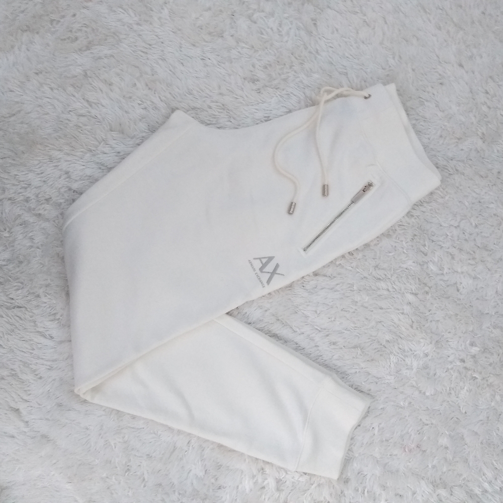 A|X ARMANI EXCHANGE WOMEN'S WHITE SWEATPANTS